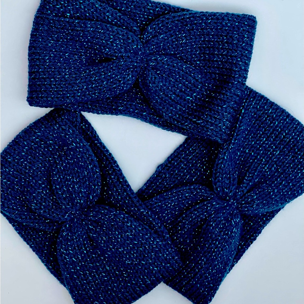 Knit Sparkly Cinched Headband Earwarmer